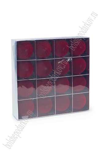 Набор новогодних шаров 6см (16шт) SF-8008, бордовый Набор новогодних шаров 6см (16шт) SF-8008, бордовый