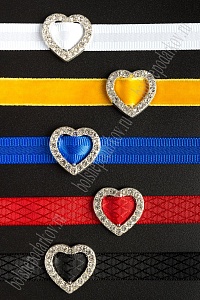 Пряжка со стразами (5 шт) 19 мм "Сердце" SF-2046