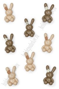 Кабошон "Зайчик" 2*3,2 см (20 шт) SF-7346, ассорти №1