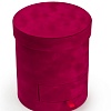 Коробка цилиндр, бархатная 17*20 см (SF-7435) красный
