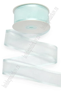 Лента органза с атласными краями 4 см*25 ярд (SF-5923) голубой №11