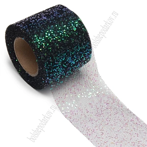 Фатин с блестками 5,5 см*15 ярд (SF-5805) черный №2А