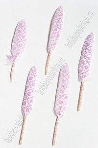 Перья декоративные 15*2,2 см (10 шт) &quot;Сердечки&quot; розовые