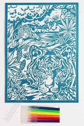 Раскраска глиттерная с фломастерами 27,8*38 см (SF-5675) №6