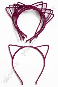 Ободки &quot;Ушки&quot; 5 мм ткань с люрексом (10 шт) SF-1128, фукси