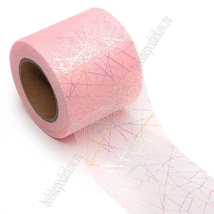 Фатин «Узор» 5,5 см*15 ярд (SF-6038) розовый №10
