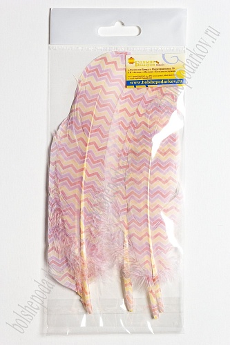 Перья декоративные 16*4,5 см (6 шт) &amp;quot;Зигзаг&amp;quot;