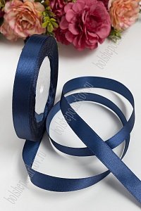 Лента атласная 1,2 см*25 ярд (10 бобин) SF-1360, темно-синий  №038