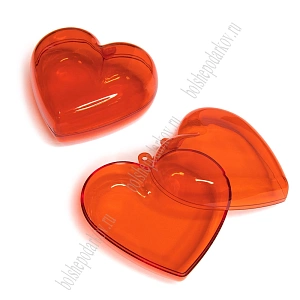 Пластиковая основа для декора 8 см "Сердце" (6 шт) SF-3355, красный