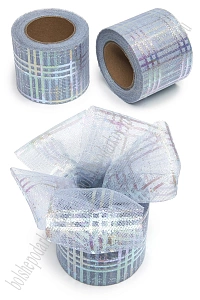 Фатин «Узор» 5,5 см*15 ярд (SF-7501) голубой №30