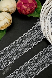 Кружево с люрексом 4,5 см*15 ярд (SF-7363) молочный/золото