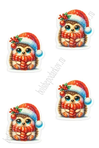 Кабошон-вырубка "Ёжик" 3,5*3,5 см (10 шт) SF-7342, №1