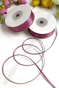 Лента атласная 0,3 см*90 ярд (SF-1363) вишневая пенка №171