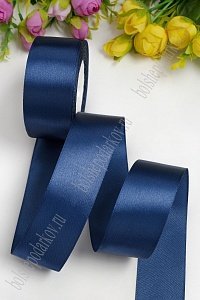 Лента атласная 4 см*25 ярд (SF-1356) темно-синий №038