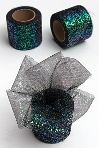 Фатин с блестками 5,5 см*15 ярд (SF-5805) черный №2А