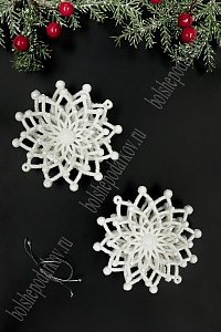 Новогодние украшения &quot;Пуансеттия&quot; 8 см (2 шт) SF-6127