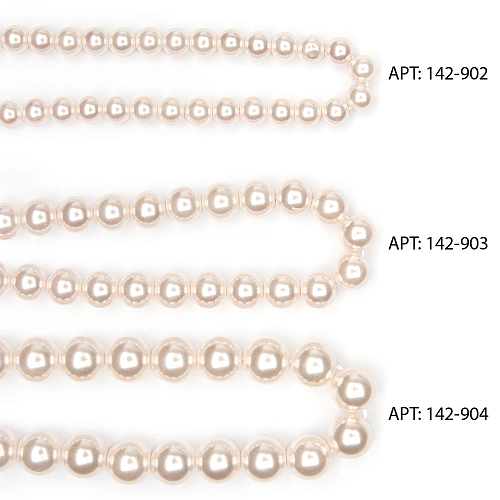 Бусины круглые на нитке 8 мм (SF-8069) жемчуг персиковый