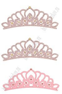 Патчи из фетра со стразами &quot;Корона&quot; 12*4,2 см (4 шт) SF-7699, светло-розовый №12