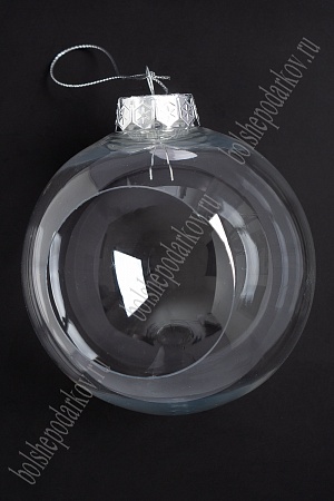 Пластиковая основа для декора 10 см &quot;Новогодний шар, с отверстием&quot; SF-3393
