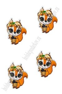 Кабошон-вырубка &quot;Белочка с желудем&quot; 3,5*3,5 см (10 шт) SF-6034