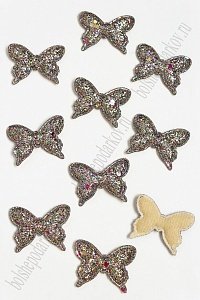 Патч 3D с блестками &quot;Бабочка&quot; 4*3 см (20 шт) SF-3162, разноцветный №2