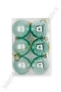 Набор новогодних шаров 4 см (6 шт) SF-7334, аквамариновый №7