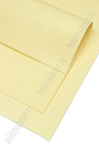 Фоамиран глиттерный А4, перламутровый 2 мм Premium (10 листов) SF-1956, светло-желтый №3032