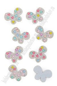 Патчи из фетра со стразами "Бабочка" 4*3 см (10 шт) SF-7699, №2