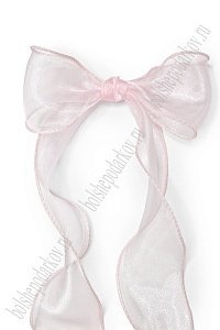 Лента органза с декоративным швом 6 см*10 ярд (SF-7033) нежно-розовый №12