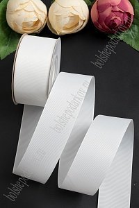 Лента репсовая 4 см*20 ярд "1 сорт" (SF-1349) молочный №42