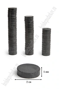 Магнит круглый 2 см*5 мм (50 шт) SF-1050