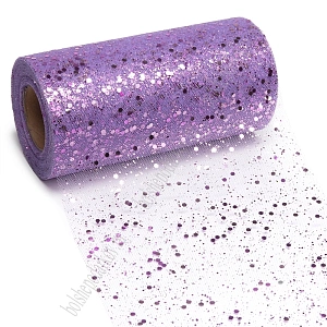 Фатин с пайетками 15 см*25 ярд (SF-605) фиолетовый №4