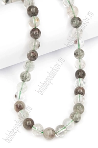 Бусины круглые на нитке 8 мм (SF-7591) кварц зеленый