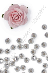 Бусины-разделители 5 мм (40 шт) SF-7675, серебро