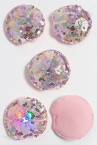 Патч с пайетками &quot;Ушки круглые&quot; 5,5*5 см (5 шт) SF-3165, разноцветный УЦЕНКА