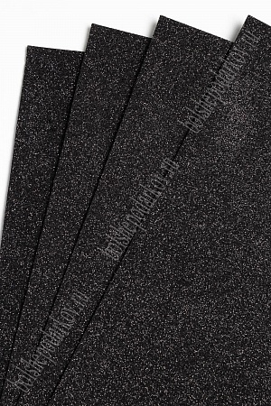Фоамиран глиттерный 2 мм, 40*60 см Premium (10 листов) SF-3010, черный №015