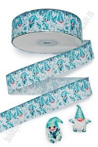 Лента репсовая 2,5 см*25 ярд с рисунком &quot;Гномики&quot; SF-6131, №2