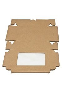 Коробка крафтовая с окошком 24*16*7,5 см (12 шт)  SF-7751