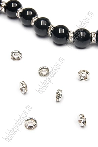 Бусина разделитель с кристаллами 6 мм (100 шт) SF-8139