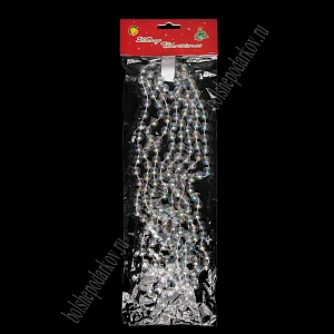Новогодние бусы на нитке 2,7 м, SF-8172, прозрачный AB №8
