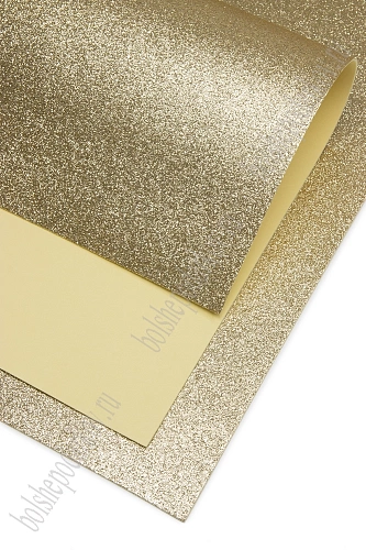 Фоамиран глиттерный 2 мм, 40*60 см Premium (10 листов) SF-3010, светлое золото №2022