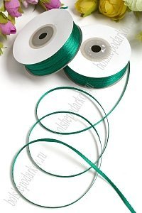 Лента атласная 0,3 см*90 ярд (SF-1363) изумрудный №126