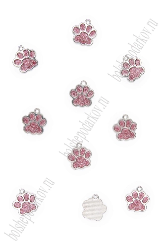 Подвеска металл &amp;quot;Лапка&amp;quot; (10 шт) SF-7343, розовый