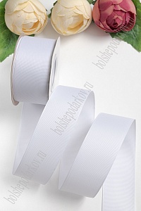 Лента репсовая 4 см*20 ярд "1 сорт" (SF-1349) белый №01