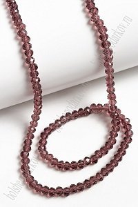 Бусины стеклянные, прозрачные,  на леске &quot;Rondelle&quot; 4 мм (SF-658) пенка №126