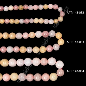 Бусины круглые на нитке 6 мм (SF-7590) кварц микс