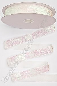 Лента с люрексом 2,5 см*20 ярд (SF-7317) белый хамелеон №28