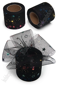 Фатин «Звездочки» 5,5 см*15 ярд (SF-6040) черный №2