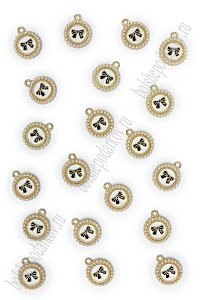 Подвеска металл &quot;Бантик&quot; (20 шт) SF-7343, черный/золото