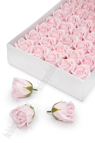 Мыльные цветы &amp;quot;Роза&amp;quot; 6*6,5 см (50 шт) SF-7800, светло-розовый №2